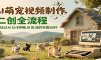 AI萌宠视频制作二创全流程，实现从AI创作到电商变现的完整闭环