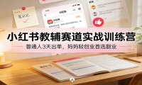 小红书教辅赛道实战训练营：普通人3天出单，宝妈轻创业首选副业