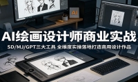 AI绘画设计师商业实战：SD/MJ/GPT三大工具，全维度实操落地打造商用设计作