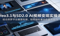 Veo3.1与SD2.0 AI视频变现实操课课：结合即梦平台画面衔接，短视频批量创作