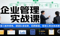 企业管理实战课：阿里三板斧修炼，建团队拿结果，招聘解雇，管理工具全体系