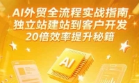 AI外贸全流程实战指南，独立站建站到客户开发，20倍效率提升秘籍(更新6月)