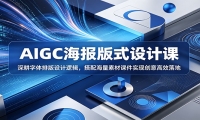 AIGC海报版式设计课：深耕字体排版设计逻辑，搭配海量素材课件实现创意高效