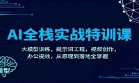 AI全栈实战特训课：大模型训练，提示词工程，视频创作，办公提效，从原理到