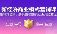 新经济商业模式营销课，握新媒体逻辑，解锁品牌营销与公私域运营之道