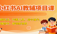 小红书AI教辅项目课，主图玩法、作图工具、指令操作，教辅创作，解锁新商机
