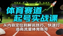 体育赛道起号实战课：从内容定位到解说技巧，快速打造高流量体育账号