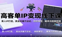 高客单IP变现线下大课：素人IP打造，美业流量方法论，销转模型，脚本与拍摄