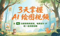 3天掌握AI绘图视频，从MJ 注册到商用变现，电商设计IP统一全流程攻略