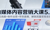自媒体内容营销大课5.0：定位选题+制作运营+带货直播，解锁流量变现全流程