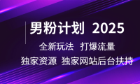 男粉计划2025  全新玩法打爆流量 独立网站 独立资源后台扶持