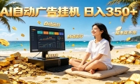 AI自动广告挂机 日入350+ 真正做到躺赚式变现，根本花不完！