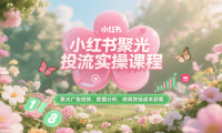 小红书聚光投流实操课程，聚光广告投放、数据分析、做高效低成本获客