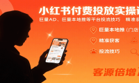 小红书付费投放实操课：巨量AD、巨量本地推等平台投流技巧精准获客