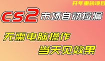 CS2市场挂机项，无需电脑操作，无需进入游戏，当天见效果，支持任何形式验
