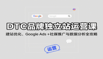 DTC品牌独立站运营课：建站优化、Google Ads + 社媒推广与数据分析全攻略