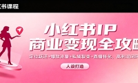 小红书IP商业变现全攻略：定位跃迁+爆款流量+私域裂变+直播转化，高利润闭