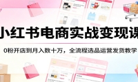 小红书电商实战变现课：0粉开店到月入数十万，全流程选品运营发货教学