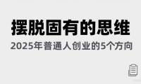 某公众号付费文章《摆脱固有的思维，2025年普通人创业的5个方向》