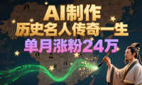 暴力起号！用AI制作历史名人传奇一生，单月涨粉24万，涨粉+变现赛道黑马来