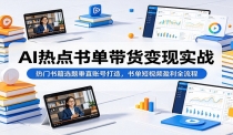 AI热点书单带货变现实战：热门书籍选题垂直账号打造，书单短视频盈利全流程