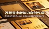 视频号中老年内容创作课：专攻图文与视频两大形式，依托选材文案技巧打造爆