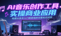 AI音乐创作工具实操商业应用，构建从技术入门到变现的完整知识闭环