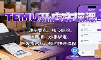 TEMU开店实操课：注册要点、核心经验、上链接、妙手绑定、发货贴标、预约快