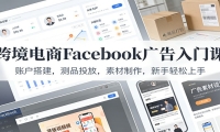 跨境电商Facebook广告入门课：账户搭建，测品投放，素材制作，新手轻松上手
