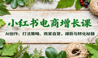 小红书电商增长课：AI创作、打法策略、商家自营，爆款与转化秘籍