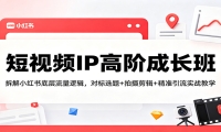 短视频IP高阶成长班：拆解小红书底层流量逻辑，对标选题+拍摄剪辑+ 精准引
