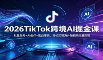 2026TikTok跨境AI掘金课：批量起号+AI创作+选品带货，轻松实现海外短视频流