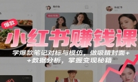 小红书赚钱课：学爆款笔记对标与模仿，做吸睛封面 + 数据分析，掌握变现秘
