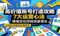 高价值账号打造攻略：7大运营心法，精准定位持续流量增长