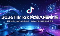 2026TikTok跨境AI掘金课：批量起号+AI创作+选品带货，轻松实现海外短视频流