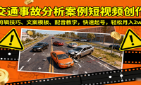 交通事故分析案例短视频创作，剪辑技巧、文案模板、配音教学，快速起号，轻