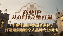 商业IP从0到1完整打造，手把手教IP变现全路径，打造可复制的个人品牌商业模