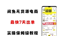 闲鱼无货源电商，实操保姆级教程，适合新手小白