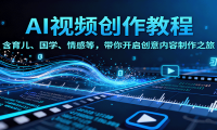 AI视频创富课，含育儿、国学、情感等赛道，带你开启创意内容制作之旅