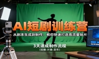 AI短剧训练营，从剧本生成到制作，教你快速打造高流量短片