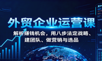 外贸企业运营课：解析赚钱机会，用八步法定战略、建团队、做营销与选品