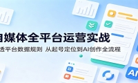 自媒体全平台运营实战：吃透平台数据规则，从起号定位到AI创作全流程