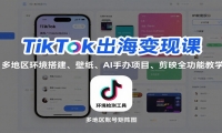 TikTok出海变现课：多地区环境搭建、壁纸、AI 手办项目、剪映全功能教学