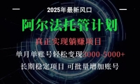 阿尔法托管计划 单账号月入3000-5000，长期稳定项目，新手小白轻松上手