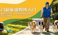 热门副业遛狗师入门，无门槛零经验可学，掌握宠物照料遛狗规范，轻松实现灵