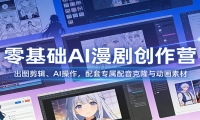 零基础AI漫剧创作营：出图剪辑、AI操作，配套专属配音克隆与动画素材