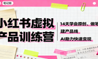 小红书虚拟产品训练营：14天学会原创、做笔记、建产品线，AI助力快速变现