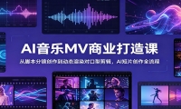 AI音乐MV商业打造课：从脚本分镜创作到动态渲染对口型剪辑，AI短片创作全流