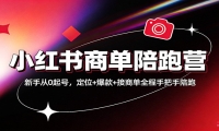 小红书商单陪跑营：新手从0起号，定位+爆款+接商单全程手把手陪跑