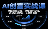AI创富实战课：企业家IP定位，全域流量获客，低成本组团队，0起号创富！